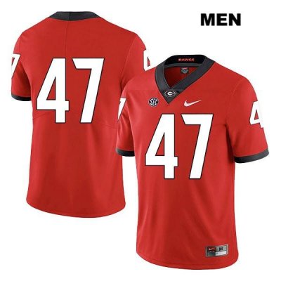 Men's Georgia Bulldogs NCAA #47 Payne Walker Nike Stitched Red Legend Authentic No Name College Football Jersey ZZG5654XP
